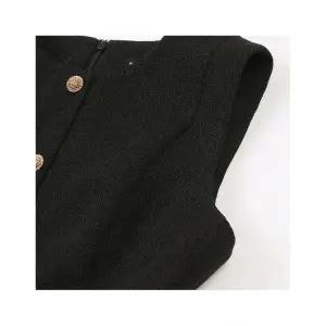 플라스틱아일랜드 슬리브리스 트위드 원피스 PQ1WO262