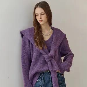 [MAXZA] 브이넥 루즈핏 니트&숄 세트