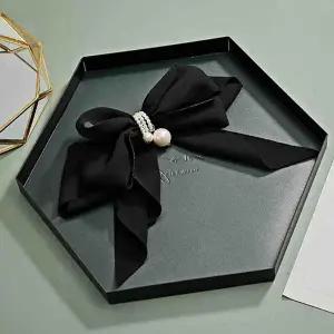 [골드스마일]블랙 나비 헤어핀 큰 집게핀 왕 리본핀 고급 자동