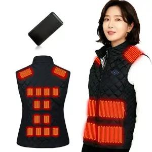 ZKXLZ 여성 경량 발열 조끼 - 아웃도어 방한 필수템 스마트 발열 조끼 KC 안전 인증 등산 낚시 골프 USB 방한복 가열 보호구