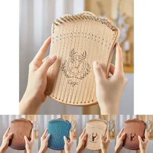 느티나무 17음계 리라 미니하프 S-1 (우드)/음악 연주 초보 하프 소품 배우기 음계 현 미니 초보자 취미