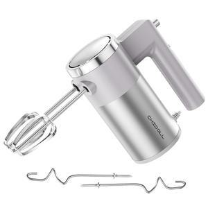 강력한 600W 핸드 믹서, 베이킹을 위한 5단 전동 헬드 가벼운 스테인리스 스틸 비터 *2 & 반죽 후크*2 (이젝트 버튼 포함), 크림, 쿠키, 반죽-그레이용 주방 믹서