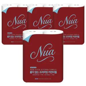 누아 3겹 프리미엄 키친타올 125매 2롤 x 4팩 붙지 않는 주방타월 (총 8롤)