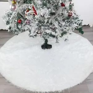 화이트 트리 스커트 120cm 트리발 덮개 크리스마스 트리 스커트 용품 데코 인테리어 화이트퍼 러그 겨울