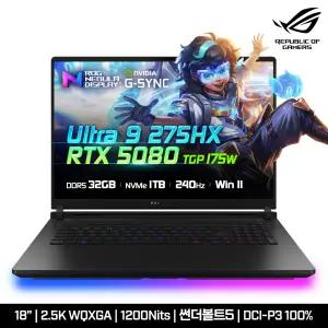 [ASUS 공식 리퍼비시]ASUS ROG Strix SCAR G835LW-SA045W 인텔 Ultra 9/RTX5080 고성능 AI 게이밍노트북