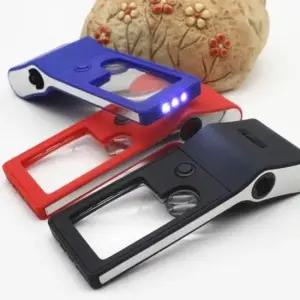 포켓 확대경 돋보기 렌즈 Led 동전 루페 우표 휴대용 확대경 확대 배율 10배 2배 32배