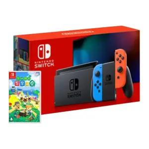 닌텐도 스위치 배터리개선 HAD [네온레드,블루] 본체 + 모여봐요 동물의숲 게임칩 국