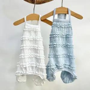 강아지 레이스 나시 올인원 1P 시원한 점프슈트 주름 WFHVY96