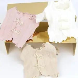 강아지 러블리 프릴 셋업 가디건 1P 펀칭 레이스 리본 WFHVY92