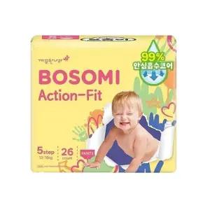 [보솜이] 보솜이 액션핏 팬티기저귀 남여공용 5단계 26매입