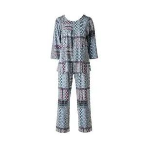 [갤러리아] 와코루 뛰어난 신축성 부드러운 폴리스판 기하학나염이지웨어(실내복)세트WPA375WS WP