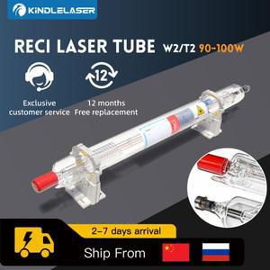 KINDLELASER Reci CO2 레이저 튜브 안전 포장 직경, W2/T2, 90W-100W 조각 절단기, S2 Z2, 80mm, 65mm
