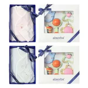 [갤러리아] (쌍둥이출산세트,신생아세트)토곰이모달배냇저고리두벌+5종딸랑이세트(A1A-10109SET)