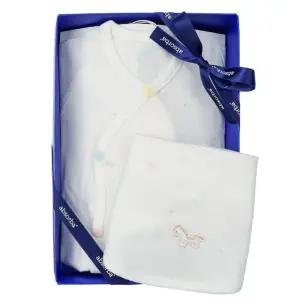 [갤러리아] (압소바출산,태교,배냇저고리세트)첼시배냇저고리+턱받이2종세트(A1A-10112SET)