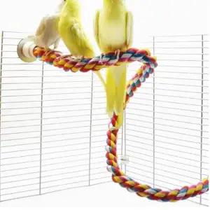 [골드스마일]앵무새 새장 꾸미기 새집 횃대 로프 그네 80CM 로프횃대 면횃대