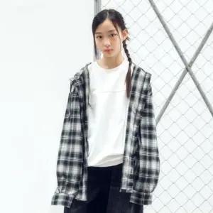 [갤러리아] [TMIU] 티미유 주니어 오버핏 후드 체크셔츠 TUSH254P01U