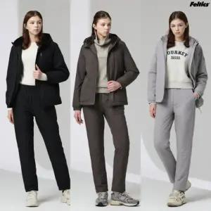 펠틱스 여성 패딩 보아퍼 기모 셋업 2종