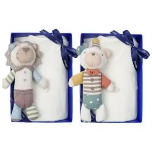 [갤러리아] (쌍둥이출산,태교세트)배앙코튼모달배냇슈트두벌+사자,곰딸랑이세트(A2C-10116SET)