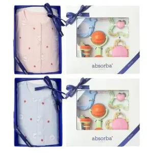 [갤러리아] (압소바출산,백일,돌,신생아내의세트)아네모네슬림내의+5종딸랑이세트(A1A-1038SET)