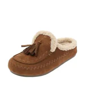 [갤러리아] 고세 여성 클래식 스웨이드 퍼 트위스트 스티치 포인트 뮬 OZO5F085 카멜 3CM