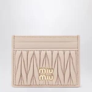 파우더 핑크 마틀라쎄 나파 가죽 카드 지갑 5MC076AFPP F0236