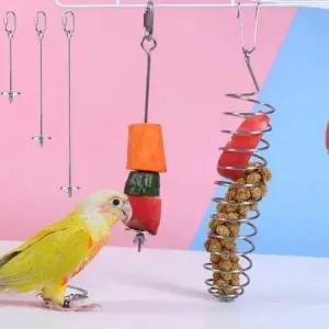 [골드스마일]앵무새 과일 집게 스텐 먹이 꽂이