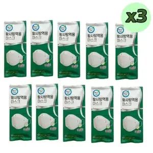 [깨끗한나라] 깨끗한나라4겹 황사방역용 3D입체구조 마스크 KF94 3매x10팩x3(총 90매)