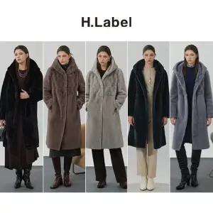 [H.Label] 25WINTER VEGAN FAUX 밍크 후드 롱 코트 1종