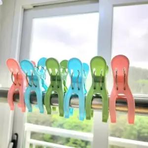 파스텔 빨래집게 6P 1세트 이불집게 양말집게 다용도집게 대형집게 이불빨래집게