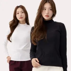 에버라스트 날씬 기모 목폴라티 5종세트 여성 반목티 모크넥