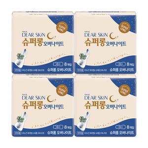 디어스킨 에어엠보 슈퍼롱 오버나이트, 8입, 4개