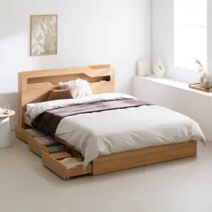 [MD픽!]파로마 캐럴2 헤드조명 3단서랍침대 벙커수납 침대프레임 풀SET 슈퍼싱글 퀸