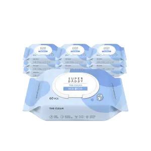 (사용기한 26년 4월) 슈퍼대디 더클린 비데티슈 온가족용 60매 10팩 캡형