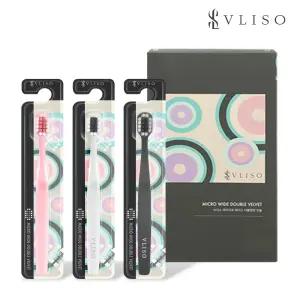 VLISO 브리소 마이크로 와이드 더블벨벳 시그니처 3개입 부드러운 칫솔 잇몸마사지 임산부