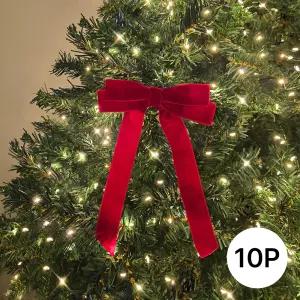 레드 리본 크리스마스 오너먼트 10P 세트 트리 장식 소품 세트