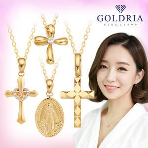 [골드리아] 14k 십자가 목걸이/펜던트+체인포함/여성목걸이/금목걸이/금십자가/종교/교회/크리스찬