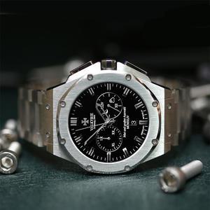 [발키리] 다스크로노 워치 V-7070ASM (올실버) 실버메탈스트랩+가죽밴드 포하