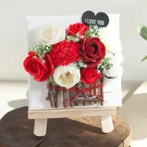 카네이션 조화 액자 이젤 세트 자나 set 25cm 2컬러 꽃 어버이날 스승의날 테이블 장식 감사 선물 행사