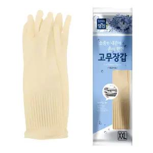 명진 황토 숯 고무장갑 XXL 특특대 10켤레 주방 미색