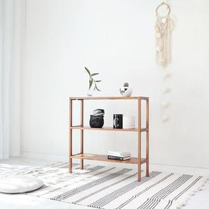 [핫트랙스]브라우니 원목 벤치 3단선반 80cm