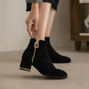 [분홍코끼리](무중력깔창) 파퓰러 골드 앵클부츠(5cm)