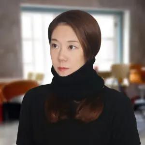 블랙 니트 넥워머 목도리(남녀공용) / 방한용품