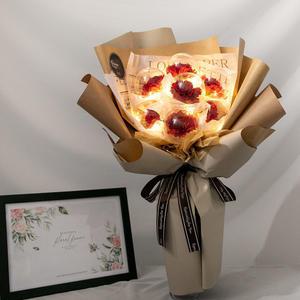 카네이션 조화 꽃다발 LED 마이디어A 60cm 어버이날 스승의날 감사 선물 행사 장식 소품 인테리어