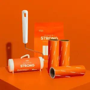 스트롱 사선 돌돌이 롤 테이프 클리너 본체+리필 4개