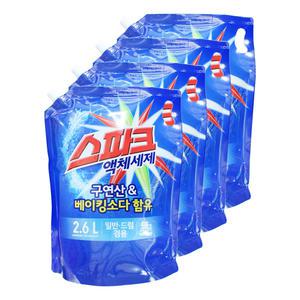 애경 스파크 액체 세탁세제 구연산 베이킹소다 함유 2.6L 4개 빨래
