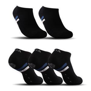 PGA PGAM-03 남성 넌슬립패드 쿠션압박 스니커즈양말, 블랙, 5개입