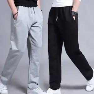 남성 봄부터가을겨울까지 일자 AUTO트레이닝 특양면 편한 허리밴딩 일자 트레이닝 바지 츄리닝 남자바지 집 외출 운동용4칼라