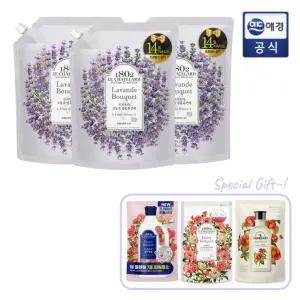 [르샤트라1802]르샤트라 섬유유연제 라벤더 1.6L 리필 x 3개 + 생화향기 3종 증정