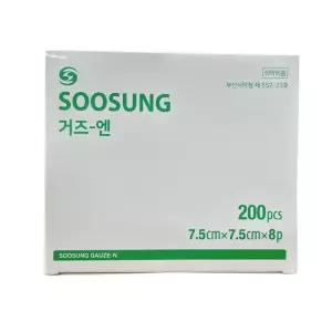 수성 접은거즈 7.5cmx7.5cmx8p 200매 부직포 소독 드레싱 가아제