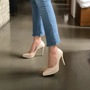 수제화 가보시 11cm 스틸레토 하이힐 가죽, 스웨이드